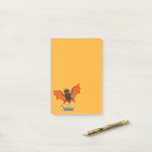 Bat Book Lover Grappige Halloween Post-it® Notes (Op bureau)