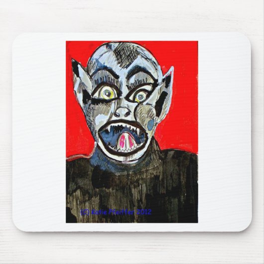 Bat Boy Scream van Katie Pfeiffer Muismat (Voorkant)