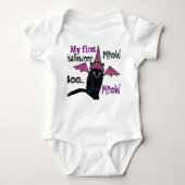 Bat Cat My 1st Halloween Custom Baby brokkenpakken Romper (Voorkant)