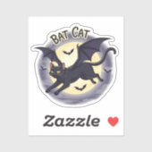 Bat Cat - Vliegende Halloween Kat Vinyl Sticker (Vel)