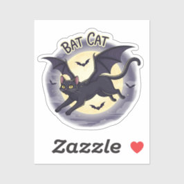 Bat Cat - Vliegende Halloween Kat Vinyl Sticker