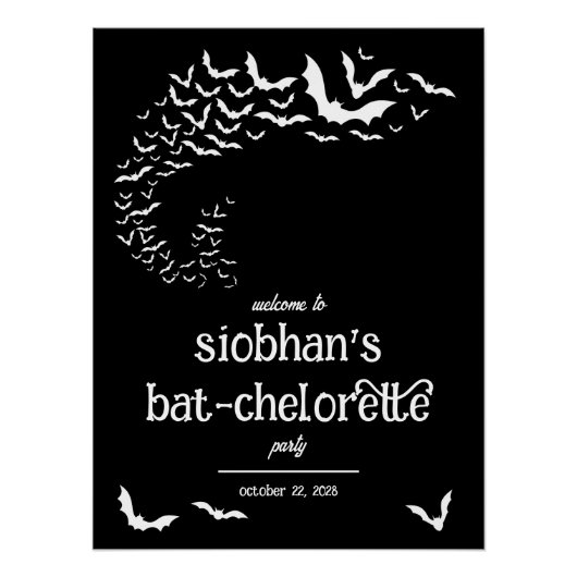 Bat-chelorette Halloween Thema Bachelorette Party Perfect Poster (Voorkant)