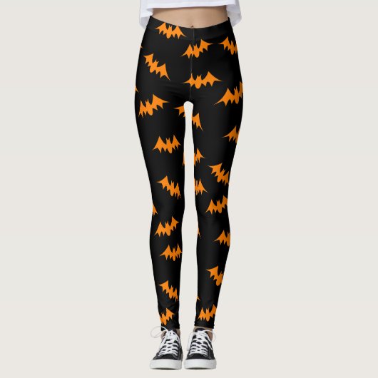 Bat Confetti Leggings Oranje/zwart (Voorkant)
