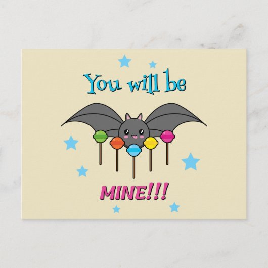 Bat Craving Lollipops - You Will Be Mine Feestdagenkaart (Voorkant)