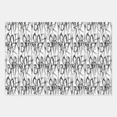 Bat Crazy Gothic Girl Gothic Scratchy Horror Inpakpapier Vel (Voorkant 3)