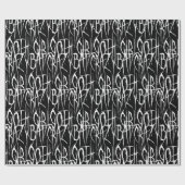 Bat Crazy Gothic Girl Scratchy Gothic Horror Cadeaupapier (Vlak)