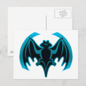 Bat Cyan Het museum Zazzle geschenken Briefkaart (Voorkant / Achterkant)