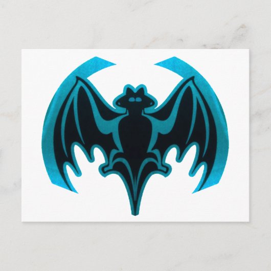 Bat Cyan Het museum Zazzle geschenken Briefkaart (Voorkant)