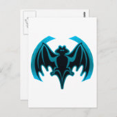 Bat Cyan Het museum Zazzle geschenken Briefkaart (Voorkant / Achterkant)