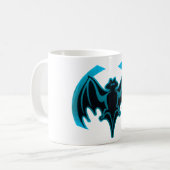 Bat Cyan Het museum Zazzle geschenken Koffiemok (Voorkant links)