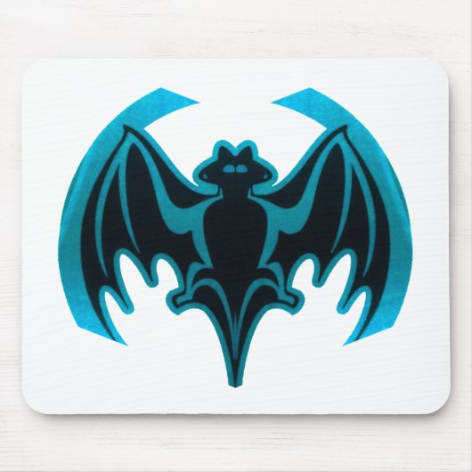 Bat Cyan Het museum Zazzle geschenken Muismat (Voorkant)