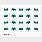 Bat Cyan Het museum Zazzle geschenken Ronde Sticker (Vel)