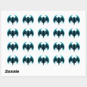 Bat Cyan Het museum Zazzle geschenken Ronde Sticker (Vel)