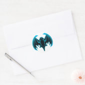 Bat Cyan Het museum Zazzle geschenken Ronde Sticker (Envelop)