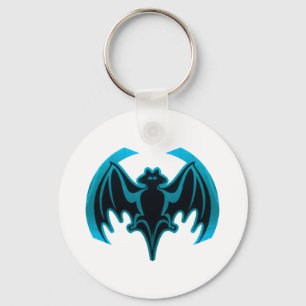 Bat Cyan Het museum Zazzle geschenken Sleutelhanger