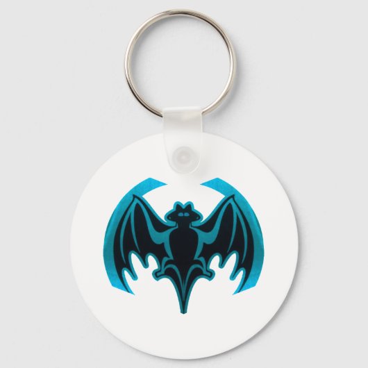 Bat Cyan Het museum Zazzle geschenken Sleutelhanger (Voorkant)