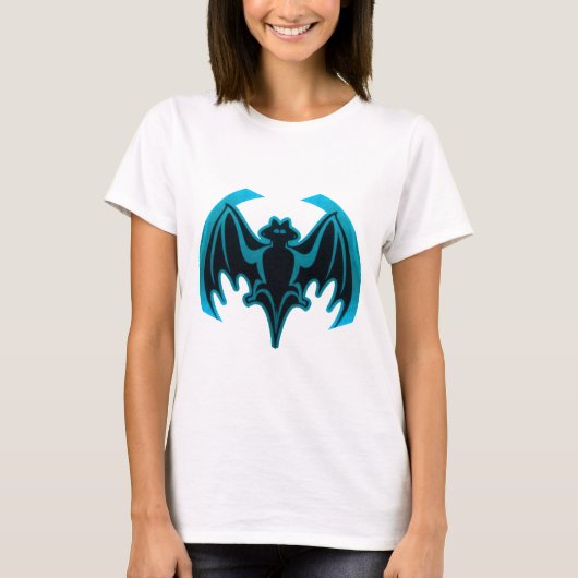 Bat Cyan Het museum Zazzle geschenken T-shirt (Voorkant)