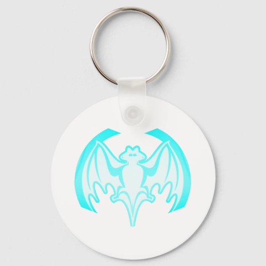 Bat Cyan Inv Het MUSEUM Zazzle Gifts Sleutelhanger (Voorkant)