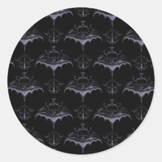 Bat Damask Stickers - Bleek Frans Lila