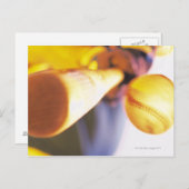 Bat dat met honkbal in aanraking komt briefkaart (Voorkant / Achterkant)