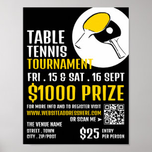 Bat Design, Tafeltennistoernooi Adverteren Poster