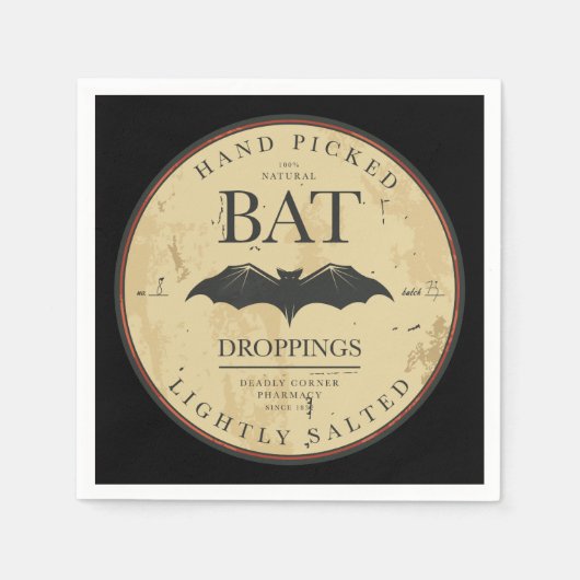Bat Droppings  Halloween Label Servetten (Voorkant)