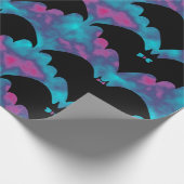 Bat en bogen Blauwe Roze Cadeaupapier (Hoek)
