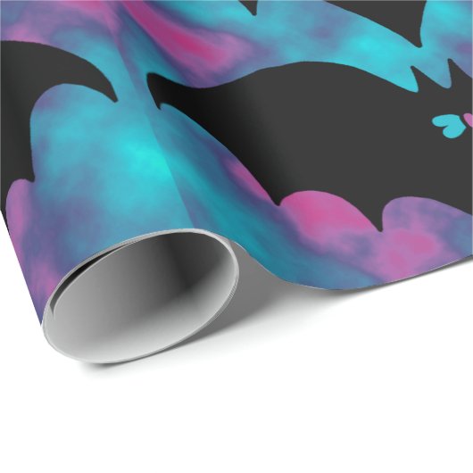 Bat en bogen Blauwe Roze Cadeaupapier (Rol Hoek)