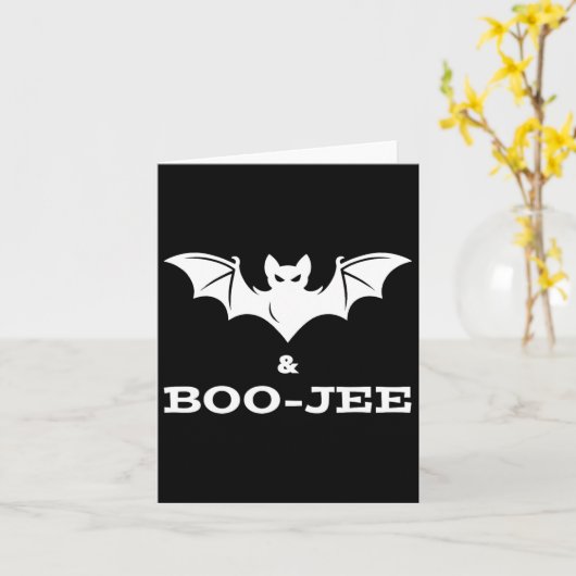 Bat en Boo-jee Boujee Halloween kostuum truc of Kaart (Gele Bloem)