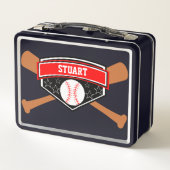 Bat en honkbal Personaliseer Lunch Box (Achterkant)
