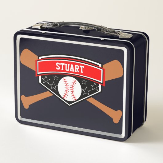 Bat en honkbal Personaliseer Lunch Box (Achterkant)