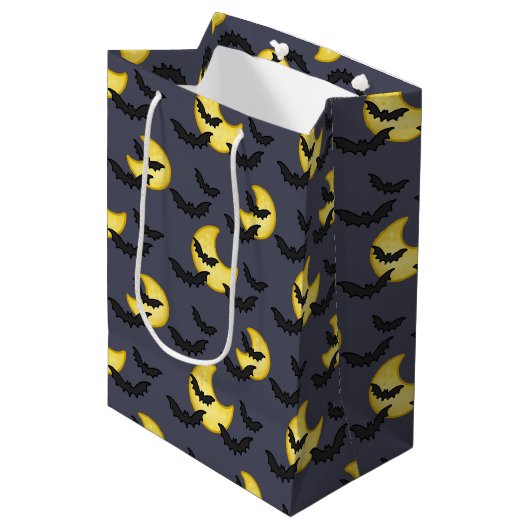 Bat en Moon Gift Bag Medium Cadeauzakje (Voorkant Gekanteld)