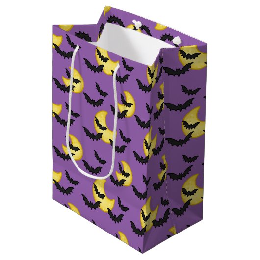 Bat en Moon Gift Bag Medium Cadeauzakje (Voorkant Gekanteld)