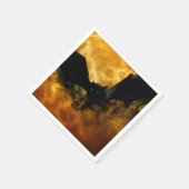 Bat en oogst maan herfst zwarte gele elegant servet (Hoek)