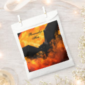 Bat en oogst maan herfst zwarte oranje elegant bedankzakje (Geknipt)