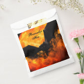 Bat en oogst maan herfst zwarte oranje elegant bedankzakje (Gezegeld)