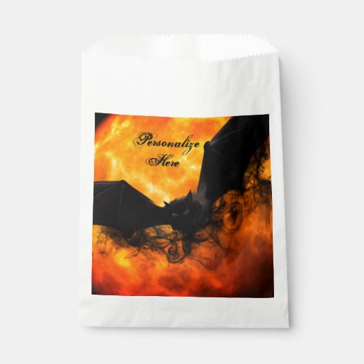 Bat en oogst maan herfst zwarte oranje elegant bedankzakje (Voorkant)