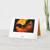 Bat en oogst maan herfst zwarte oranje elegant kaart (Achterkant)
