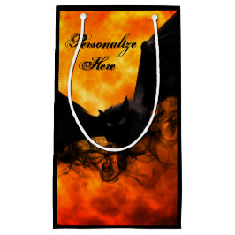 Bat en oogst maan herfst zwarte oranje elegant klein cadeauzakje