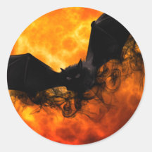 Bat en oogst maan herfst zwarte oranje elegant