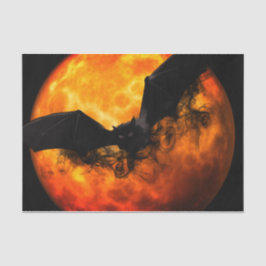 Bat en oogst maan herfst zwarte oranje elegant tissuepapier