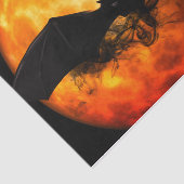 Bat en oogst maan herfst zwarte oranje elegant tissuepapier (Detail)