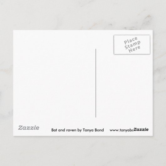 Bat en raven briefkaart (Achterkant)