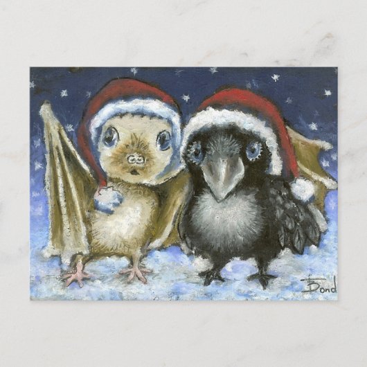 Bat en raven briefkaart (Voorkant)