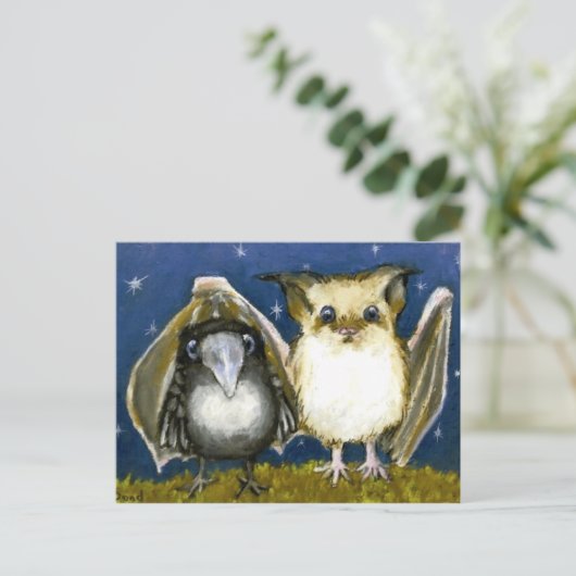 Bat en raven briefkaart (Staand voorkant)