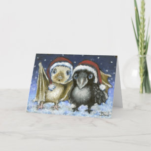 Bat en raven feestdagen kaart