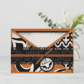 Bat en Wacky Halloween Print Kaart (Staand voorkant)