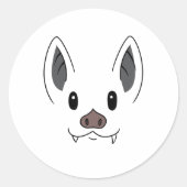 Bat Face Ronde Sticker (Voorkant)
