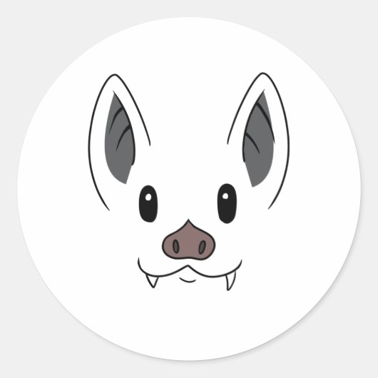 Bat Face Ronde Sticker (Voorkant)