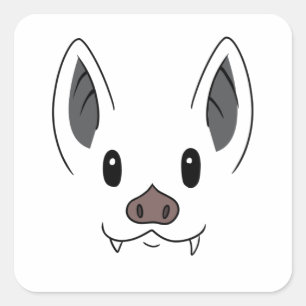 Bat Face Vierkante Sticker